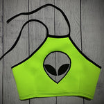 Load image into Gallery viewer, Clear As Day - Iconic Alien Cut Out Halter Top
