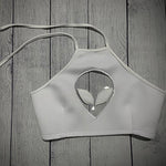 Load image into Gallery viewer, Clear As Day - Iconic Alien Cut Out Halter Top
