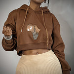 Load image into Gallery viewer, &quot;Kiya&quot; Oversized Clear As Day Africa Cropped Hoodie
